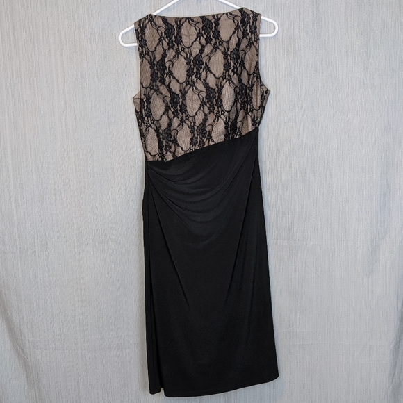 American Living Black and Nude Dress w/ Lace Overlay On Bodice In Women's Size 4 - Picture 2 of 6